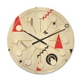 thumbnail image 1 of Designart 'Retro Triangular Design III' Mid-Century Modern Wood Wall Clock, 1 of 5
