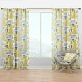 thumbnail image 1 of Designart 'Retro Triangular Design IV' Mid-Century Modern Curtain Panel, 1 of 4