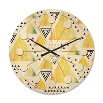 Designart 'Retro Triangular Design IV' Mid-Century Modern Wood Wall Clock