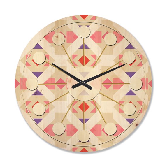 Designart 'Retro Triangular Design VII' Mid-Century Modern Wood Wall Clock