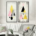 thumbnail image 1 of Designart "Retro Triangular Transcendence II" Modern Geometric Framed Wall Art Set Of 2 - Modern Pink Gallery Wall Frame Set For Home Decor, 1 of 6