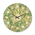 thumbnail image 1 of Designart 'Retro Tropical Foliage I' Mid-Century Modern Wood Wall Clock, 1 of 5