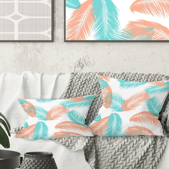 Designart Retro Tropical Foliage II' Mid-Century Modern Throw Pillow - 18x18