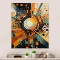 thumbnail image 1 of Designart "Retro Vibe Orange Background IV" Modern Geometric Metal Wall Art, 1 of 5