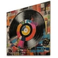 thumbnail image 1 of Designart "Retro Vibes in Colorful Vinyl III" Music Print on Natural Pine Wood, 1 of 5