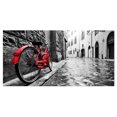 thumbnail image 1 of Designart 'Retro Vintage Red Bike ' Cityscape Photo Canvas Art Print, 1 of 3