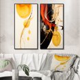 thumbnail image 1 of Designart "Retro Wave Continuation Undefined" Abstract Shapes Framed Wall Art Set Of 2 - Transitional Grey Framed Canvas Set For Living Room Decor, 1 of 6