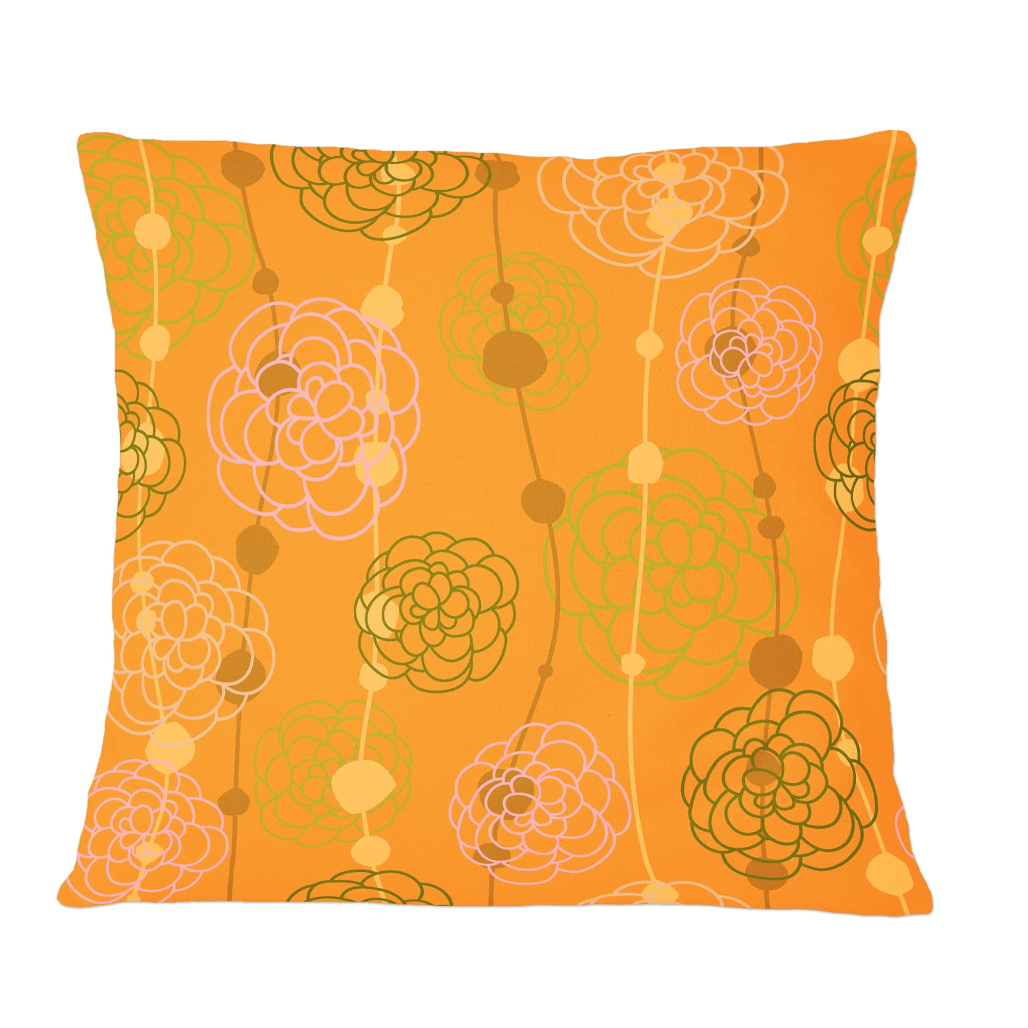 Designart Retro handdrawn flowers III' Mid-Century Modern Throw Pillow - 12x20