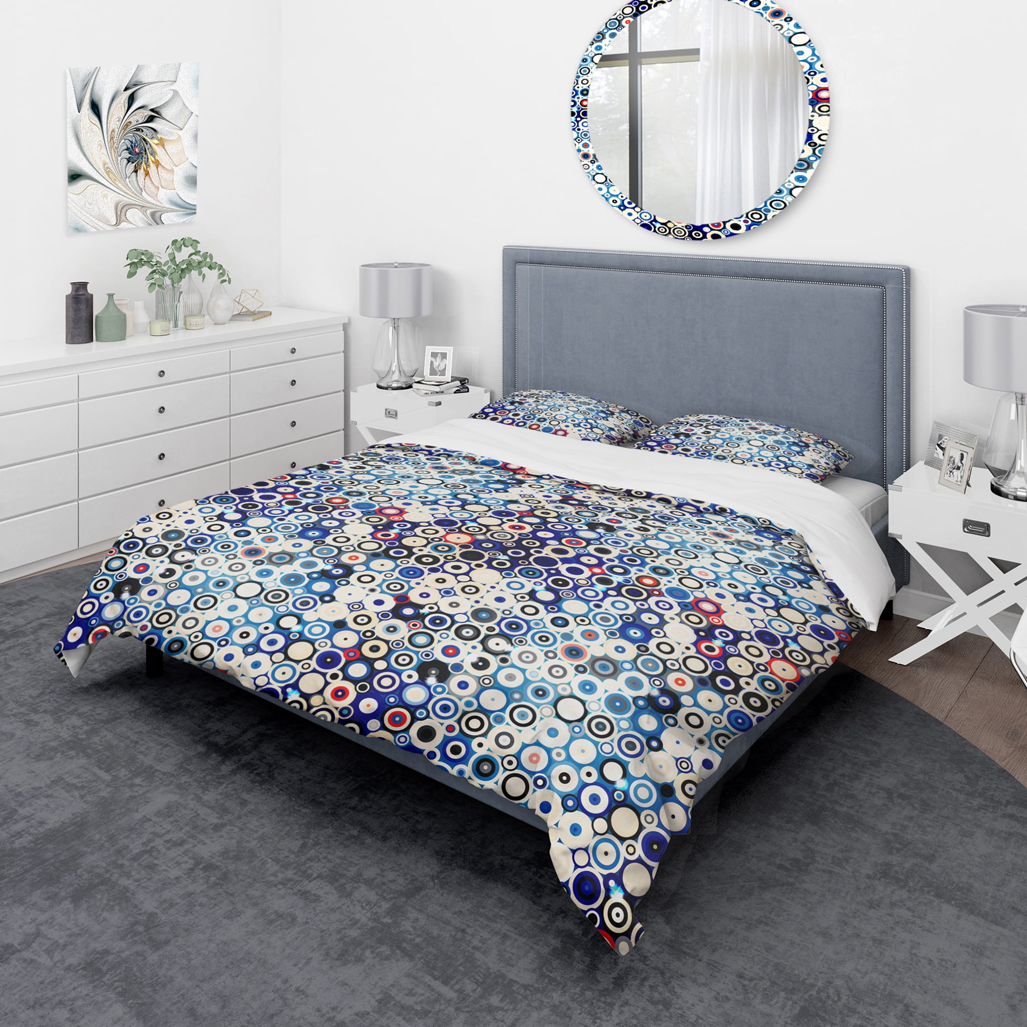 Designart 'Retro stars and dots in disco style' Vintage Duvet Cover Set