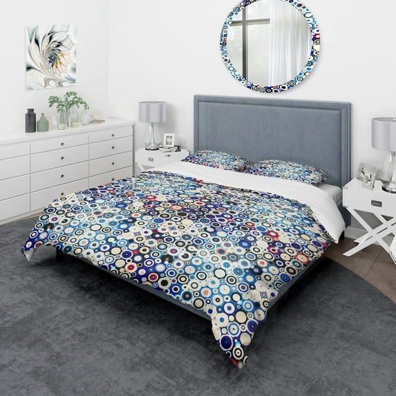 Designart 'Retro stars and dots in disco style' Vintage Duvet Cover Set