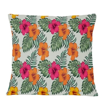 Designart Retro tropical Leaves III' Mid-Century Modern Throw Pillow - 12x20