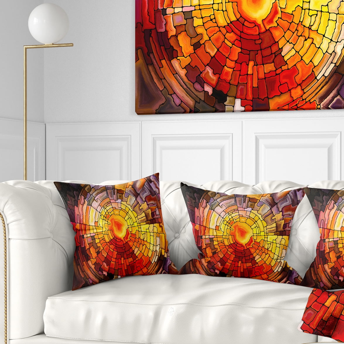 Designart Return of Stained Glass - Contemporary Throw Pillow - 16x16