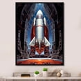 thumbnail image 1 of Designart "Reverent Rocketship II" Rocketship Floater Framed Canvas Art Print, 1 of 7