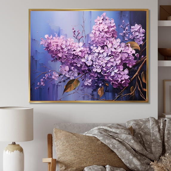 Designart "Reverie Of Lilacs" Lilacs Floater Framed Wall Art Prints