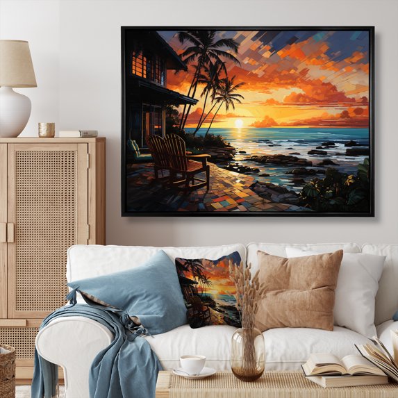 Designart "Reverie at Resorts, Lodges, and Hotels III" Nautical & Beach Floater Framed Wall Decor