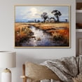 thumbnail image 1 of Designart "Reverie by the Farmhouse River I" Landscapes Floater Framed Canvas Art Print, 1 of 7