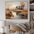 thumbnail image 1 of Designart "Reverie by the Farmhouse River II" Landscapes Floater Framed Wall Art Print, 1 of 7