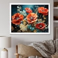 thumbnail image 1 of Designart "Reverie of Poppies Red and Green I" Floral Framed Wall Art Decor - Traditional Red Poppies Entryway Framed Wall Art Print, 1 of 6