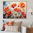 thumbnail image 1 of Designart "Reverie of Poppies Red and Green II" Floral Framed Wall Art - Traditional Red Poppies Hallway Framed Wall Art Decor, 1 of 6