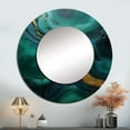 thumbnail image 1 of Designart "Revitalizing Malachite Essence" Spiritual Stone Rund Mirror For Wall Decor - Large Green Round Printed Mirror -Global Round Living Room Mirror - 23" x 23", 1 of 6