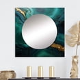 thumbnail image 1 of Designart "Revitalizing Malachite Essence" spiritual stone Green Large Square Mirror - Square Bedroom Mirror Printed Wall Decor - Traditional Square Printed Wall Mirror Art, 1 of 5