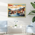 thumbnail image 1 of Designart "Reykjavik Landscape in Iceland I" Coastal Framed Wall Art Decor - Coastal Blue Coastal Port Living Room Framed Canvas Art, 1 of 6