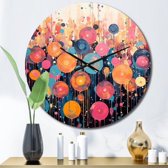Designart "Rhapsodic Vinyl Record III" Music Oversized Wall Clock