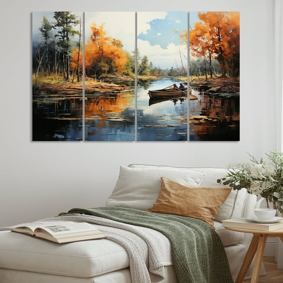 Designart "Rhapsody Along Canadian Rivers II" Transportation Metal Wall Decor Set