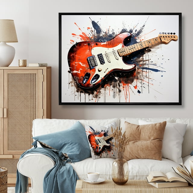 Designart "Rhapsody of Jazz on Cello" Entertainment Framed Wall Art