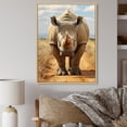 thumbnail image 1 of Designart "Rhincoeros Extremely African Angry II" Animals Floater Framed Canvas Print, 1 of 7