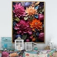 thumbnail image 1 of Designart "Rhododendron Magenta Showcases II" Floral & Botanical Floater Framed Wall Art Living Room, 1 of 7