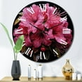 thumbnail image 1 of Designart "Rhododendron Pink composition III" Floral Oversized Wall Clock, 1 of 5