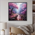 thumbnail image 1 of Designart "Rhododendron landscape Pointillism Dot II" Floral Floater Framed Wall Decor, 1 of 7