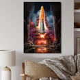 thumbnail image 1 of Designart "Rhythmic Rocketship I" Rocketship Canvas Print, 1 of 5