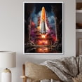 thumbnail image 1 of Designart "Rhythmic Rocketship I" Rocketship Floater Framed Canvas Print, 1 of 7