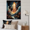thumbnail image 1 of Designart "Rhythmic Rocketship II" Rocketship Canvas Print, 1 of 5