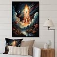 thumbnail image 1 of Designart "Rhythmic Rocketship II" Rocketship Floater Framed Canvas Print, 1 of 7