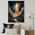 thumbnail image 1 of Designart "Rhythmic Rocketship II" Rocketship Floater Framed Canvas Print, 1 of 7