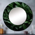 thumbnail image 1 of Designart "Rhythms Of Tropical Robusta Palms" Abstract Botanicals Rund Mirror For Wall Decor - Large Green Round Printed Mirror - Modern Round Office Mirror - 23" x 23", 1 of 7