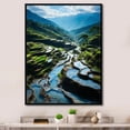 thumbnail image 1 of Designart "Rice Terraces China Azure painting V" China Floater Framed Canvas Wall Art, 1 of 7