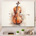thumbnail image 1 of Designart "Rich Brown Cello Contour I" Music Wall Art Prints, 1 of 7