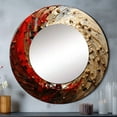 thumbnail image 1 of Designart "Rich Red & Gold Pottery Spirals I" Abstract Spirals Round Mirror Wall Decor Modern - Large Gold Round Office Mirror - Round Mirror - 36" x 36", 1 of 6