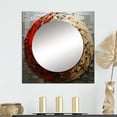 thumbnail image 1 of Designart "Rich Red & Gold Pottery Spirals I" abstract spirals Square Mirror For Wall Decor - Large Gold Square Printed Wall Mirror Art - Square Modern Mirror - Wall Mounted Square Large Mirror, 1 of 5
