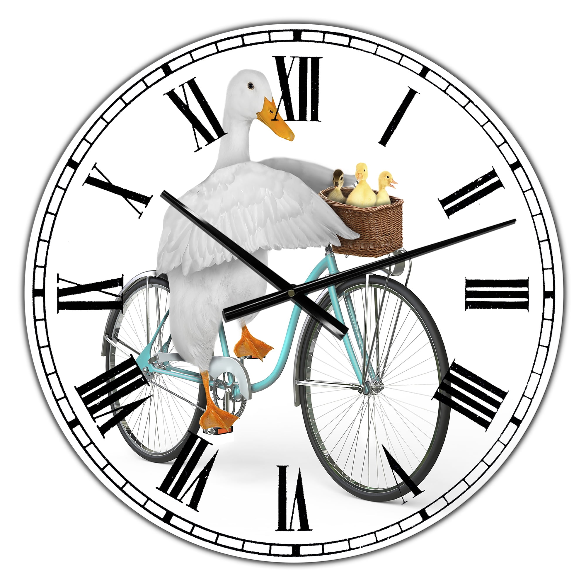 Designart 'Riding Bikes' Large Modern Wall Clock