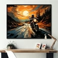 thumbnail image 1 of Designart "Riding With Expressionist Flair II" Motorcycle Floater Framed Canvas Wall Art, 1 of 5