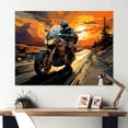 thumbnail image 1 of Designart "Riding With Expressionist Flair" Motorcycle Wall Art Prints, 1 of 7