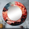 thumbnail image 1 of Designart "Rippling Reverie Flowers In Coral" Abstract Spirals Rund Mirror For Wall Decor - Large Coral Round Print Mirror - Round Modern Mirror - Wall Mounted Round Large Mirror - 29" x 29", 1 of 6