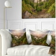 thumbnail image 1 of Designart Rising Above the River Mist - Landscape Photo Throw Pillow - 18x18, 1 of 5