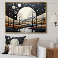 thumbnail image 1 of Designart "River Bold consistency Pointillism" Landscape Lake River Floater Framed Canvas Wall Art, 1 of 7