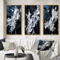 thumbnail image 1 of Designart "River of Euphoria Abstract Expressionism II" Abstract Painting Framed Wall Art Set Of 3 - Blue Modern Frame Canvas Set For Living Room Decor, 1 of 6